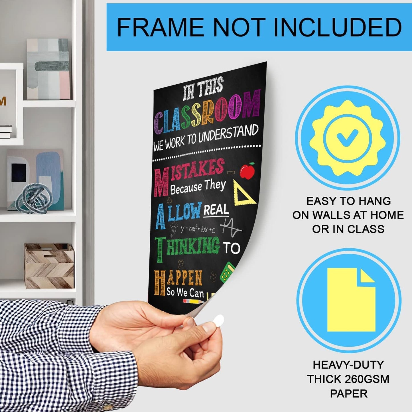 Math Posters for Classroom Decorations, Supplies For Teachers (4pcs,12"x18") - BEAWART