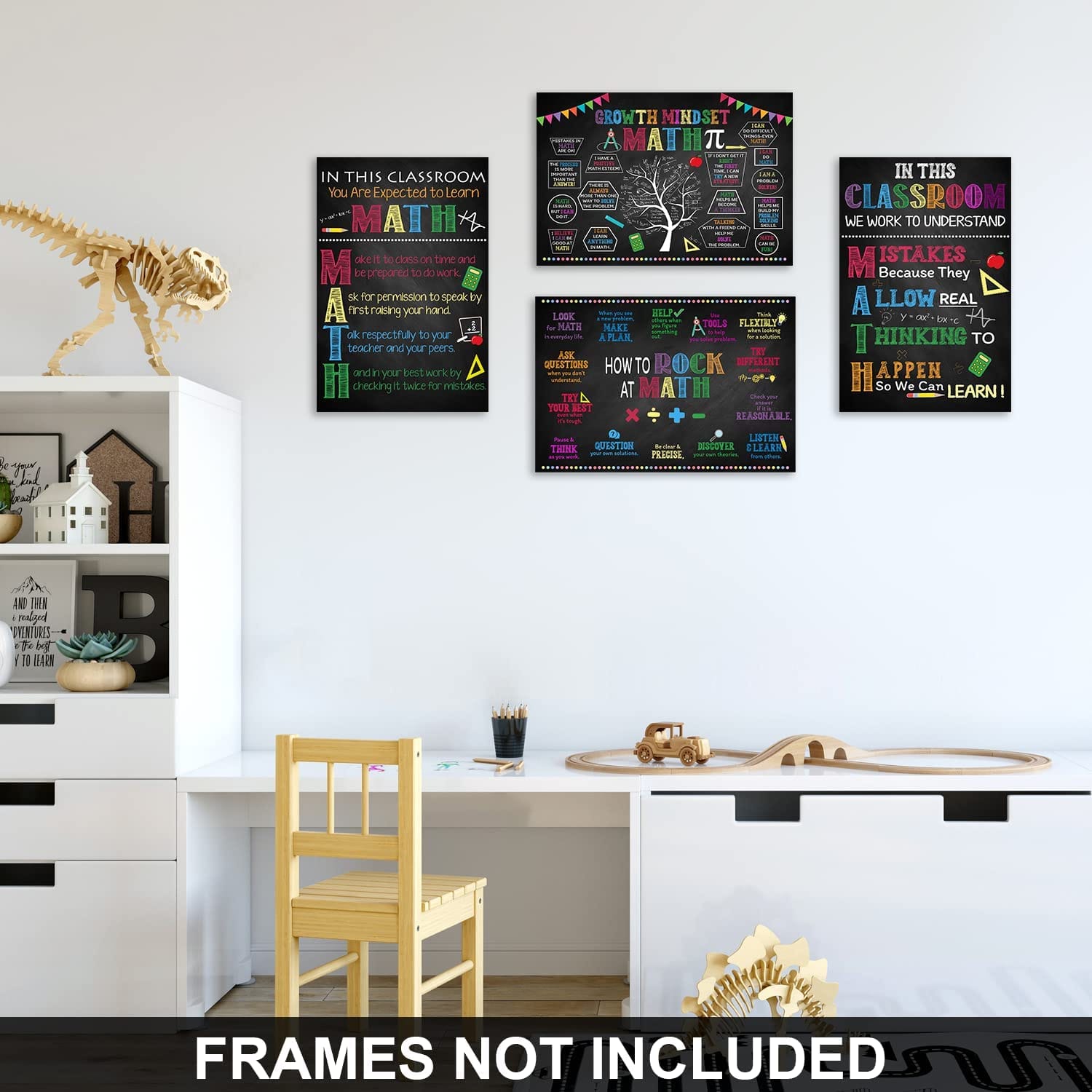 Math Posters for Classroom Decorations, Supplies For Teachers (4pcs,12"x18") - BEAWART