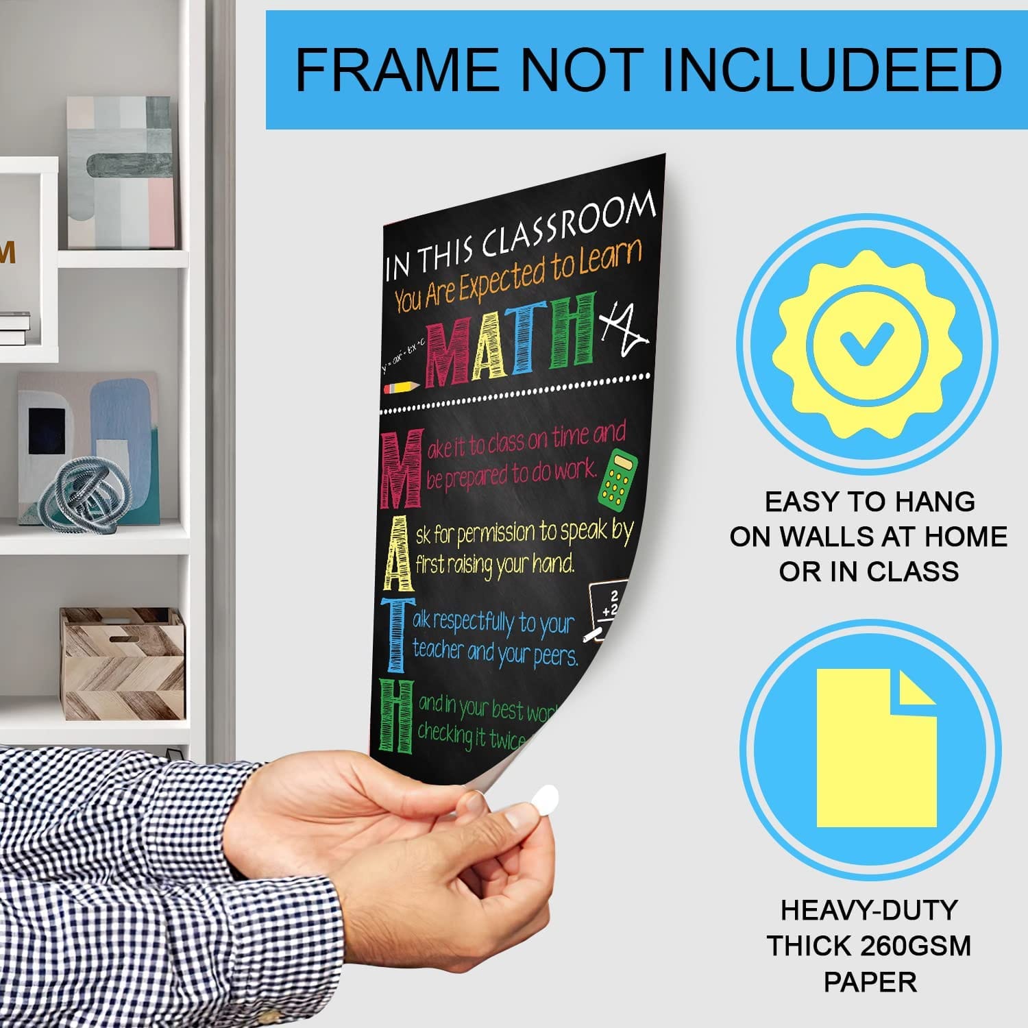 Math Posters - Rules Math Signs Teaching For Kids (12 x 18 In) - BEAWART