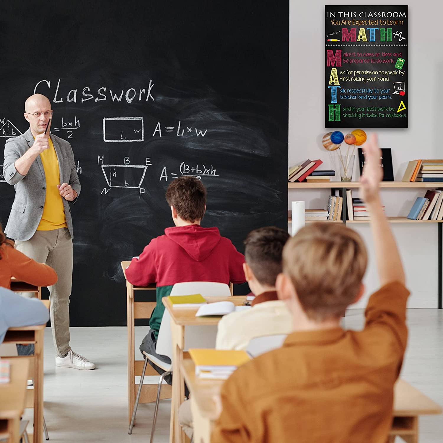 Math Posters - Rules Math Signs Teaching For Kids (12 x 18 In) - BEAWART