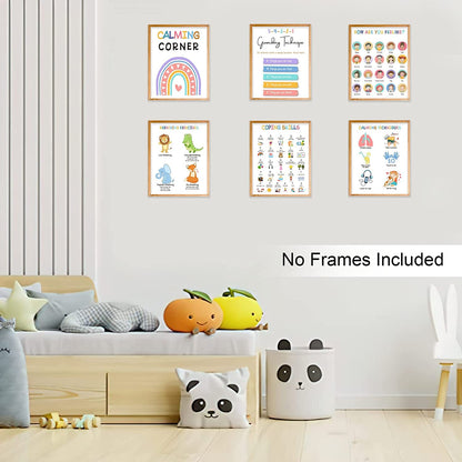 Calming Corner Classroom Posters, Mental Health Posters( 9pcs, 8x10 In) - BEAWART