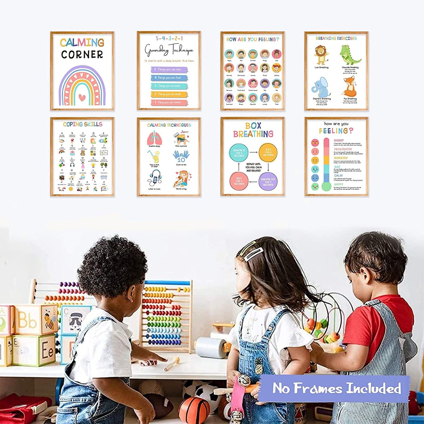 Calming Corner Classroom Posters, Mental Health Posters( 9pcs, 8x10 In) - BEAWART