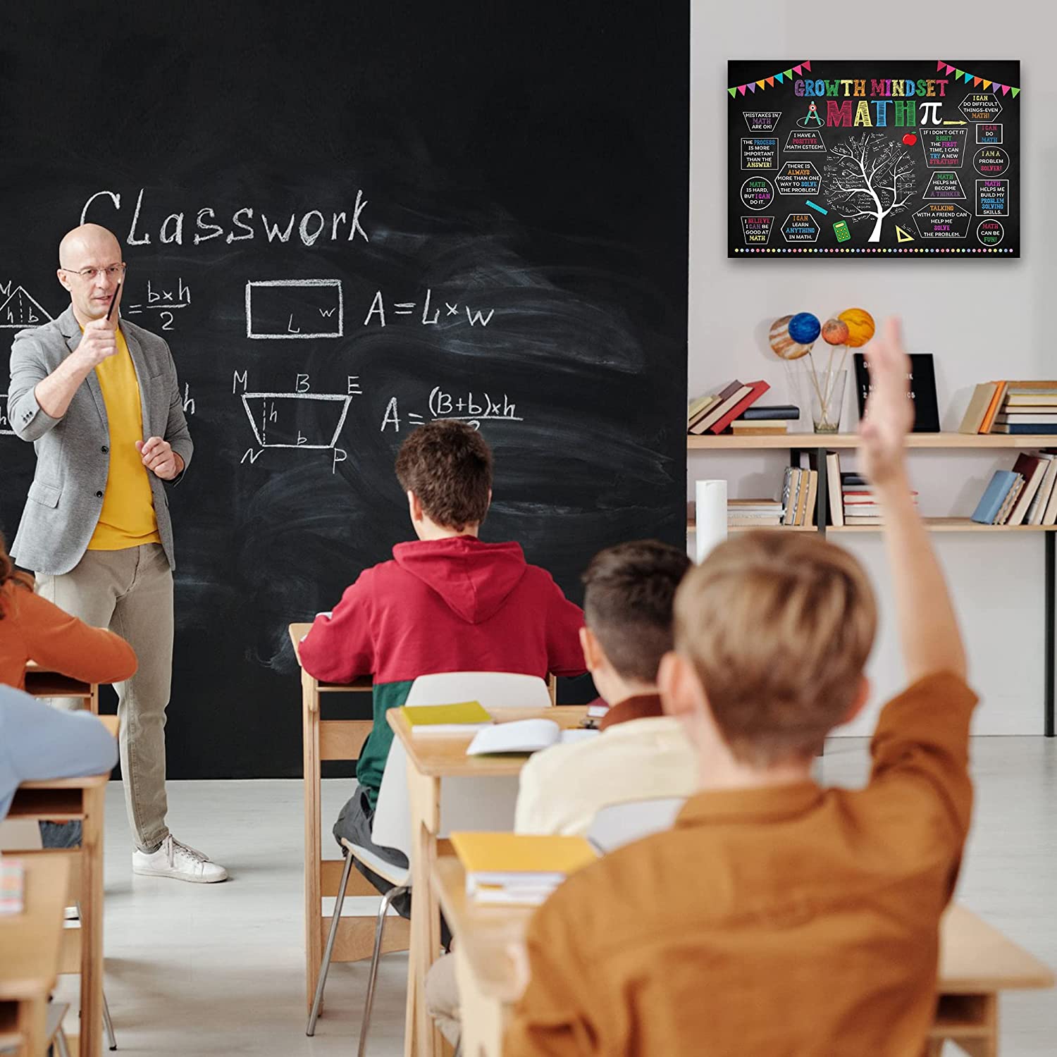 Growth Mindset Math Posters For Classroom Decorations (12 x 18 In ...