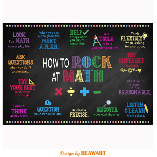 How To Rock At Math Poster Gifts For Teacher (12 x 18 In) - BEAWART
