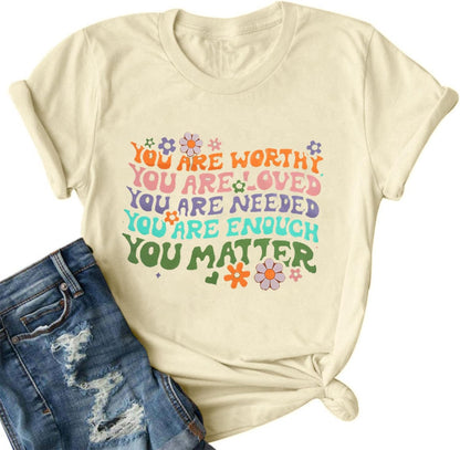 You Matter Shirt Women Teacher Inspirational Tee Top Mental Health Awareness Shirt - BEAWART