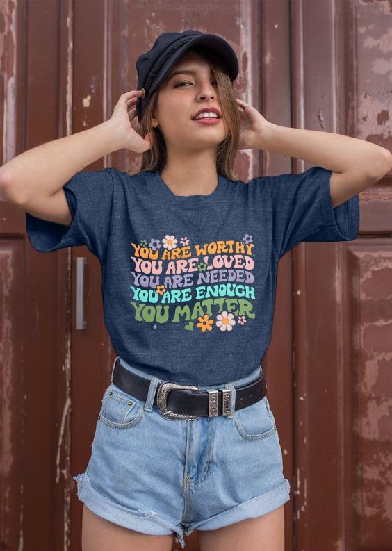 You Matter Shirt Women Teacher Inspirational Tee Top Mental Health Awareness Shirt - BEAWART